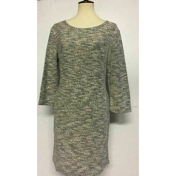 Angie Women's Heather Gray Knit Shift 3/4 Sleeve Sweater Dress Size L - Picture 1 of 10